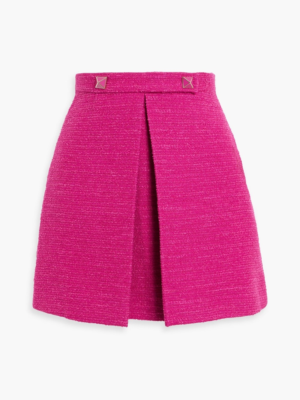 Valentino Garavani Pleated studded wool-blend tweed mini skirt NWT